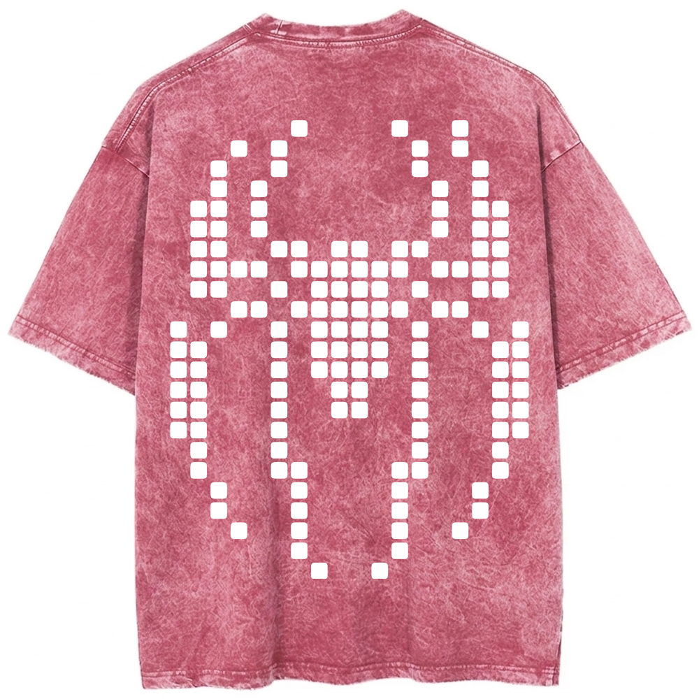 Oversize Washed T-shirt | Black Spider