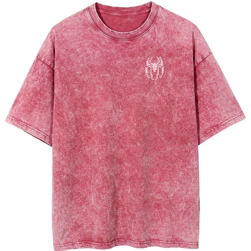 Oversize Washed T-shirt | Black Spider