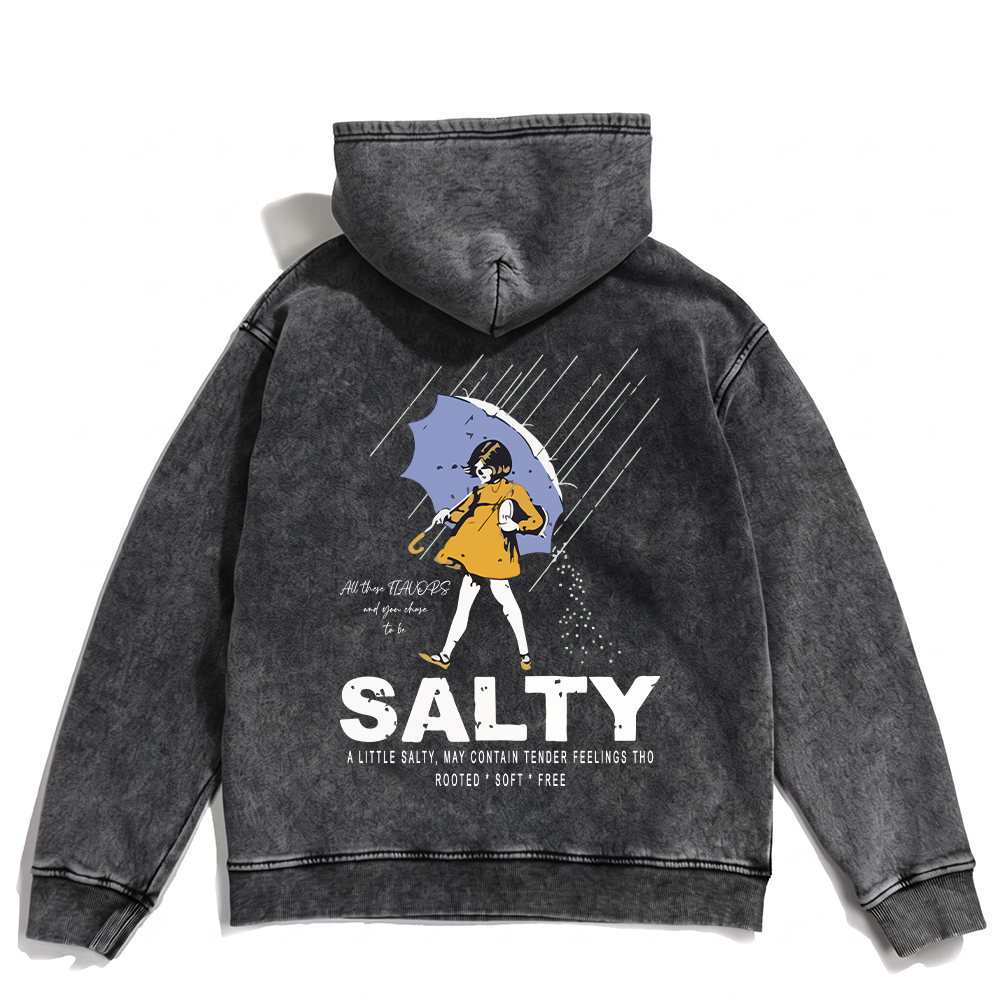 Salty Rain Washed Oversized Hoodie