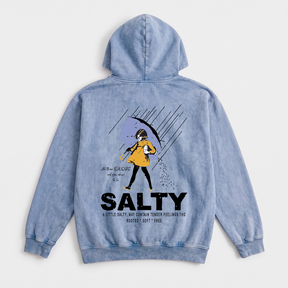 Salty Rain Washed Oversized Hoodie