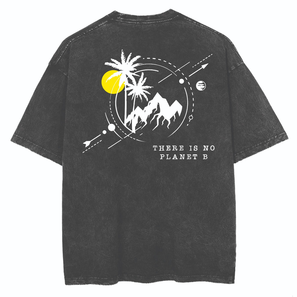 Oversized Washed T-shirt | There is no Planet B
