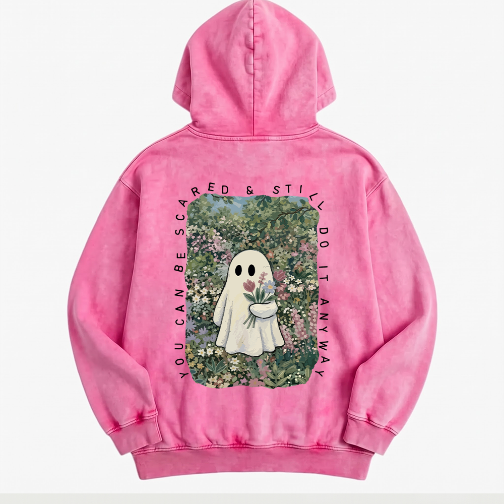You Can be Scared Washed Oversized Hoodie