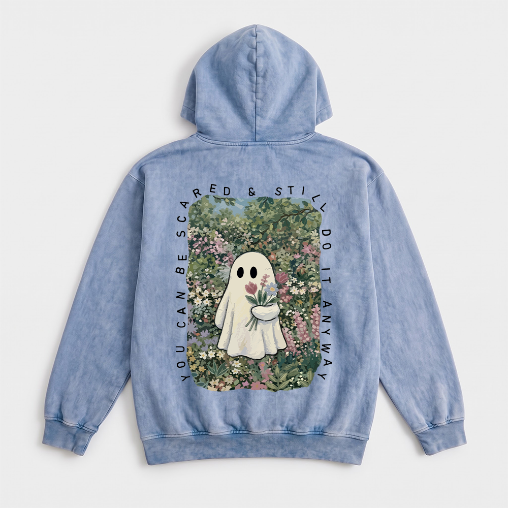 You Can be Scared Washed Oversized Hoodie