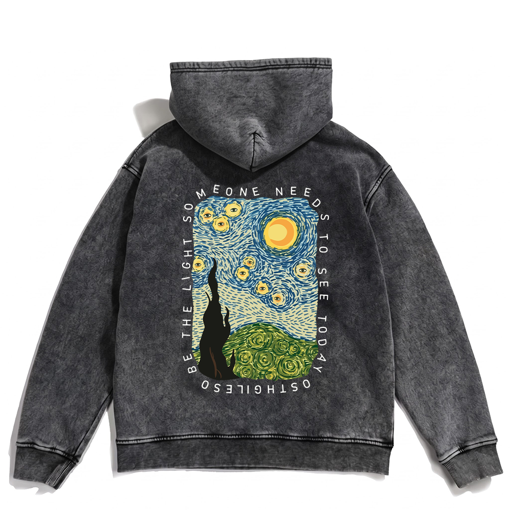 Be the Light Washed Oversized Hoodie