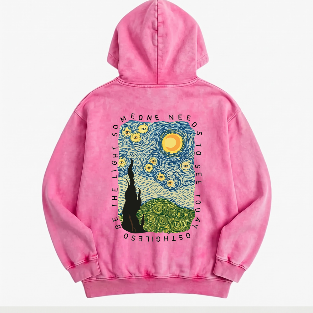Be the Light Washed Oversized Hoodie