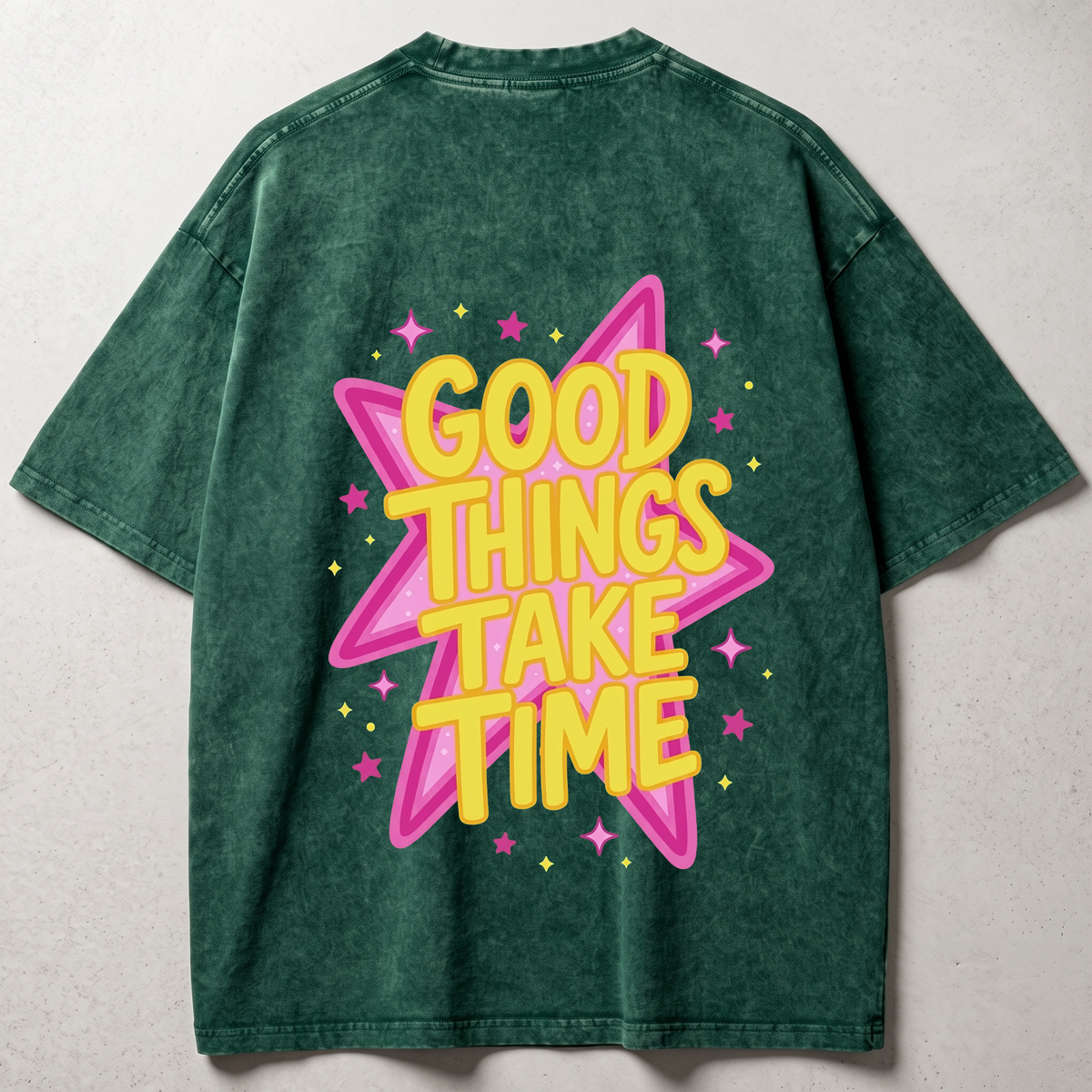 Good Things Take Time Washed Oversized T-shirt