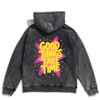 Good Things Take Time Washed Oversized Hoodie
