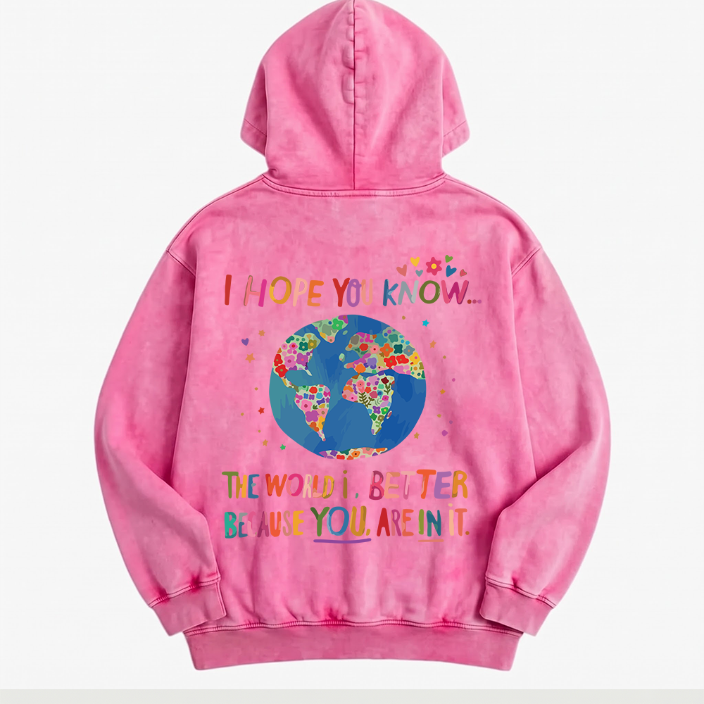 World is Better Washed Oversized Hoodie