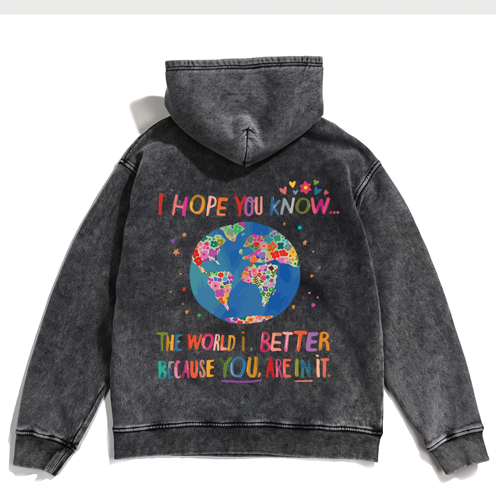 World is Better Washed Oversized Hoodie
