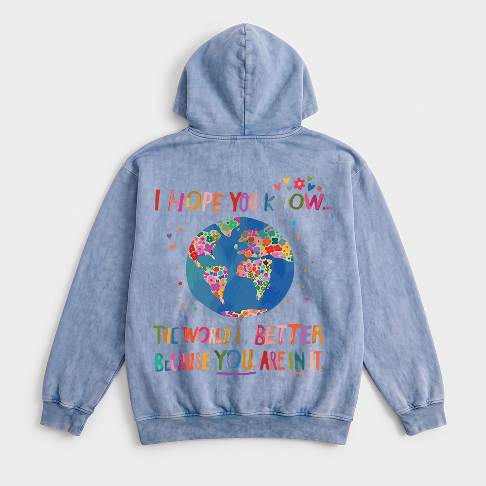 World is Better Washed Oversized Hoodie