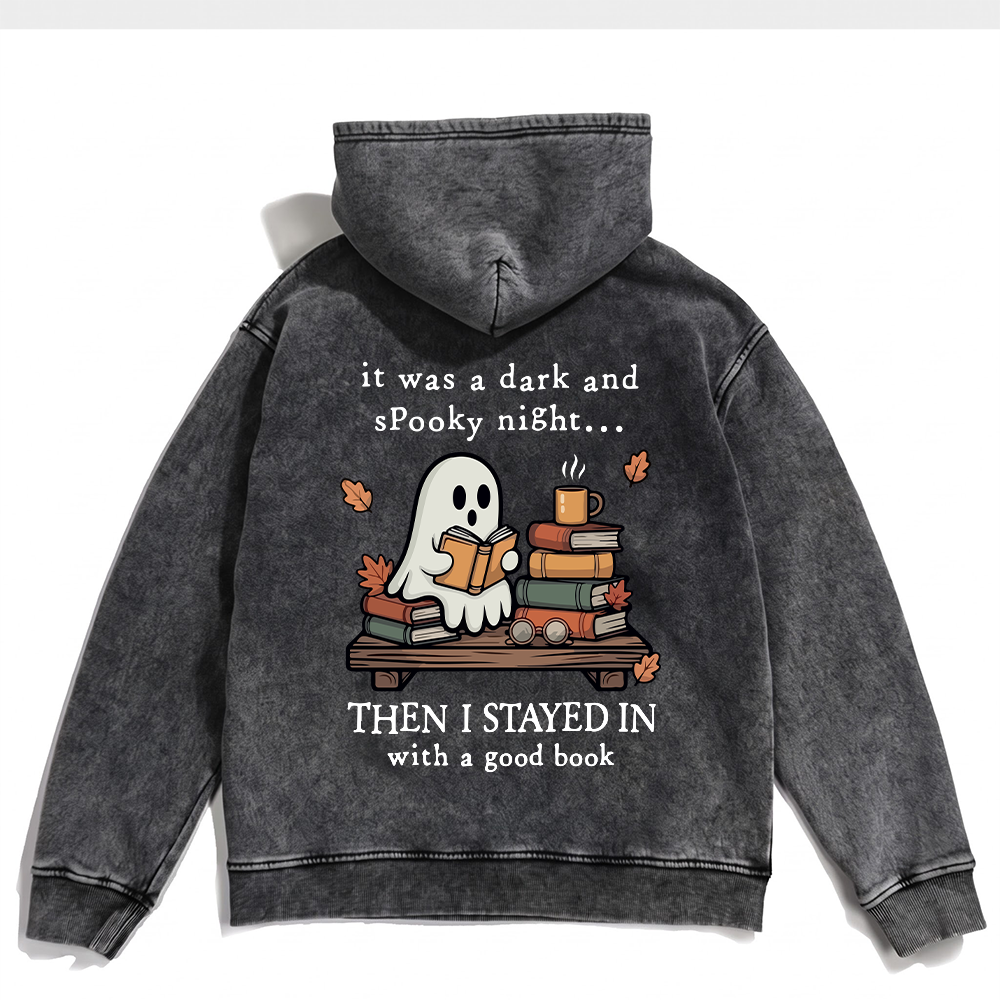Spooky Night Washed Oversized Hoodie