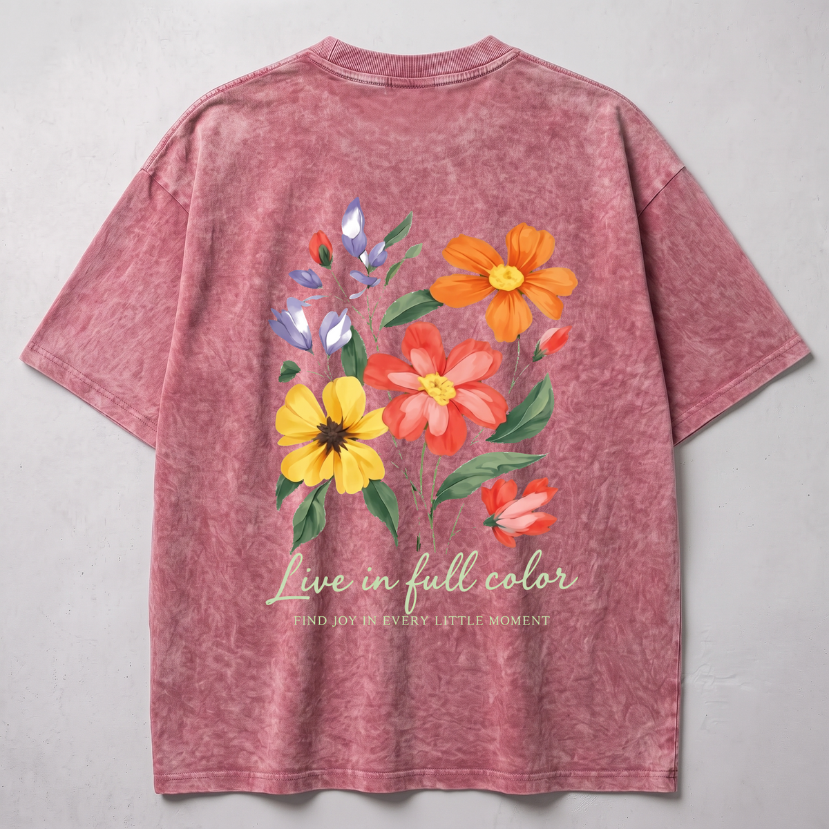 Live in Full Color Washed Oversized T-shirt