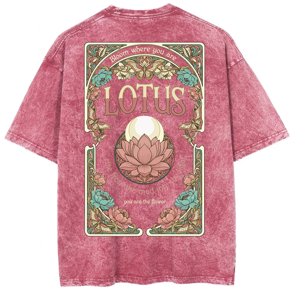 Lotus Oversize Washed T-shit