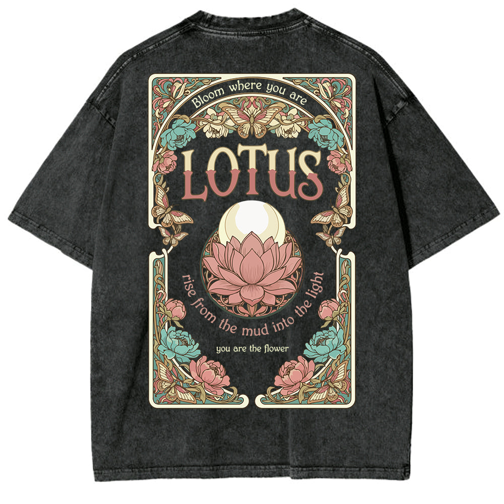 Lotus Oversize Washed T-shit