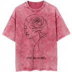 She Blooms Oversize Washed T-shirt