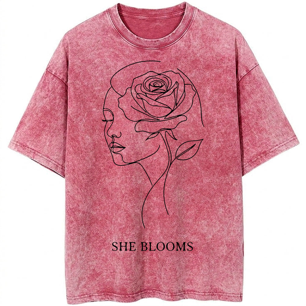 She Blooms Oversize Washed T-shirt