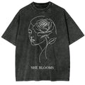 She Blooms Oversize Washed T-shirt