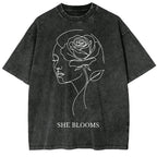 She Blooms Oversize Washed T-shirt