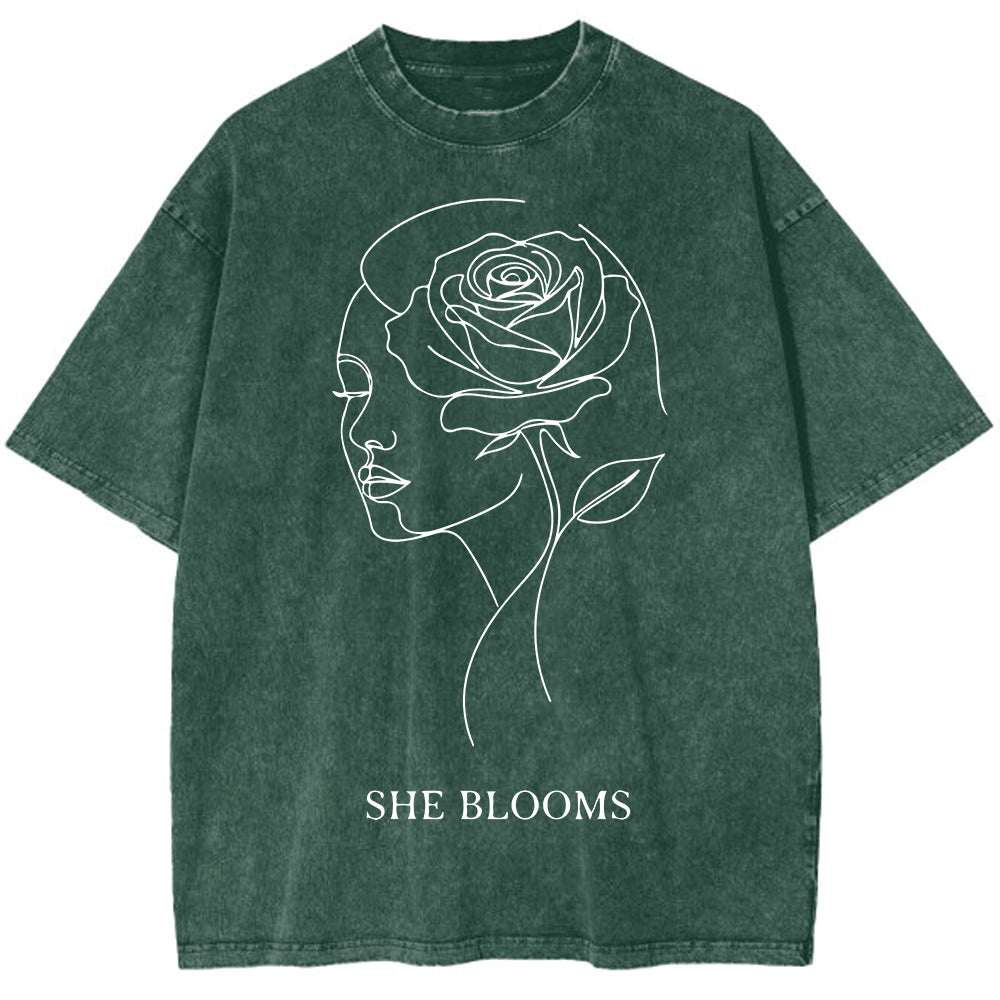 She Blooms Oversize Washed T-shirt