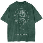 She Blooms Oversize Washed T-shirt