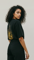 Pixel Flame – Female, Black Wide Leg Pants