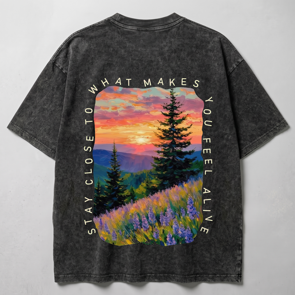 Stay Close Washed Oversized T-shirt