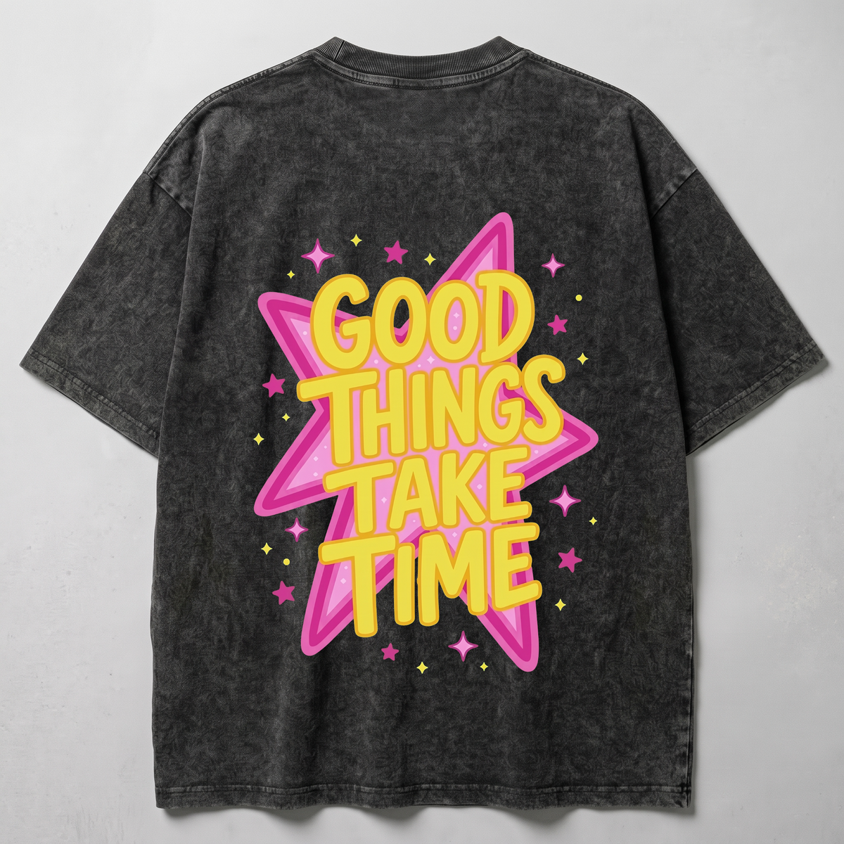 Good Things Take Time Washed Oversized T-shirt