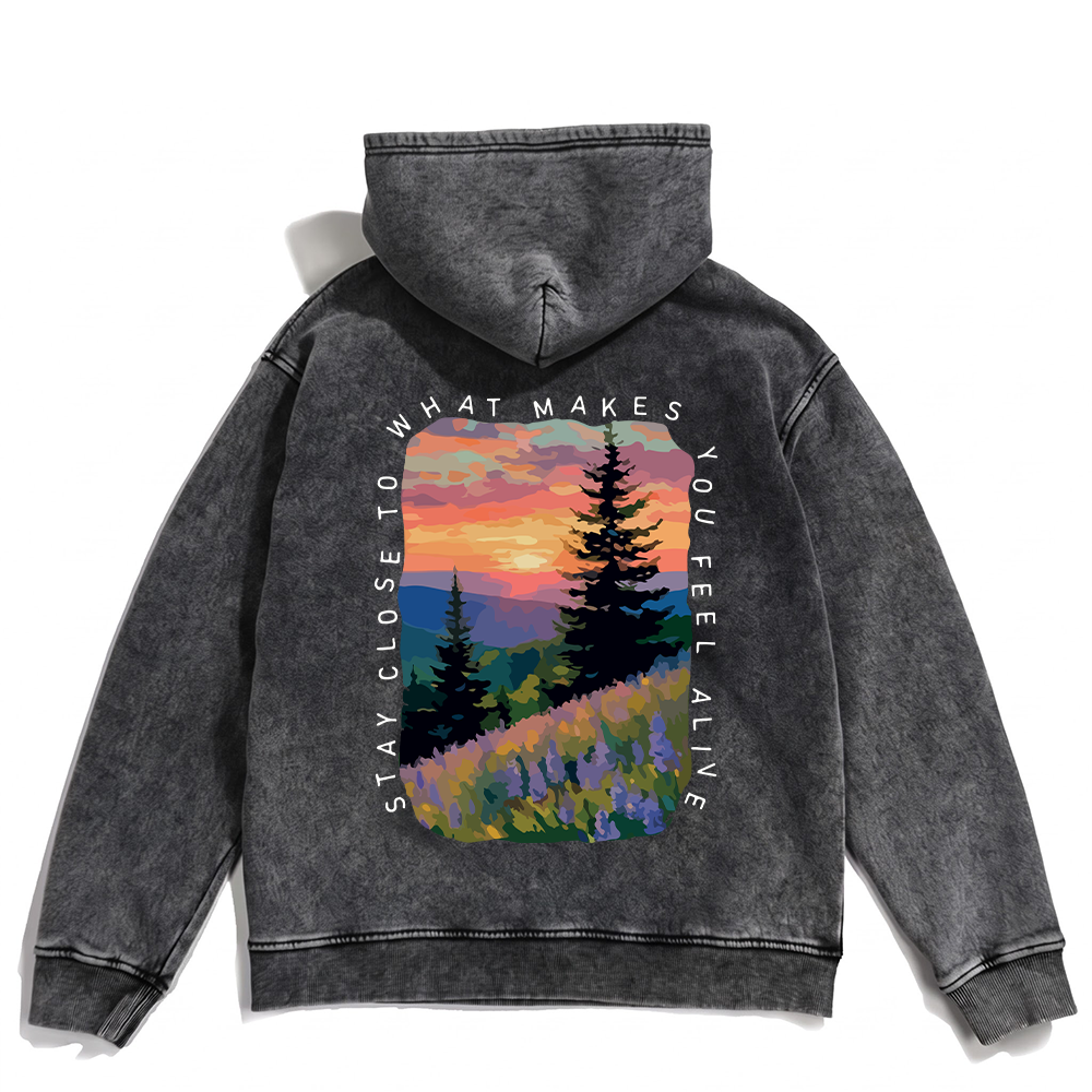 Stay Close Washed Oversized Hoodie