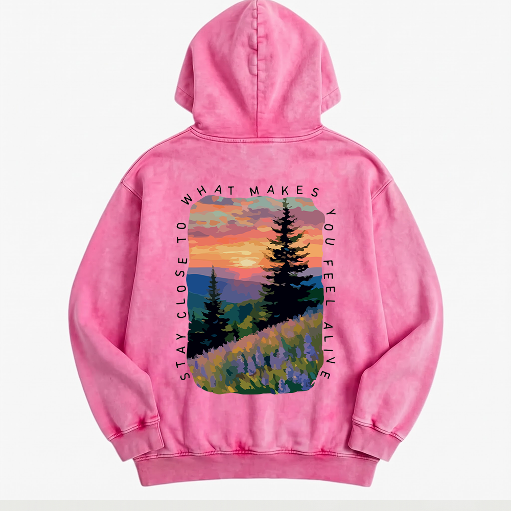 Stay Close Washed Oversized Hoodie