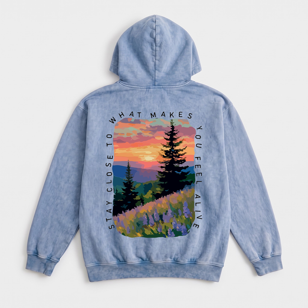 Stay Close Washed Oversized Hoodie