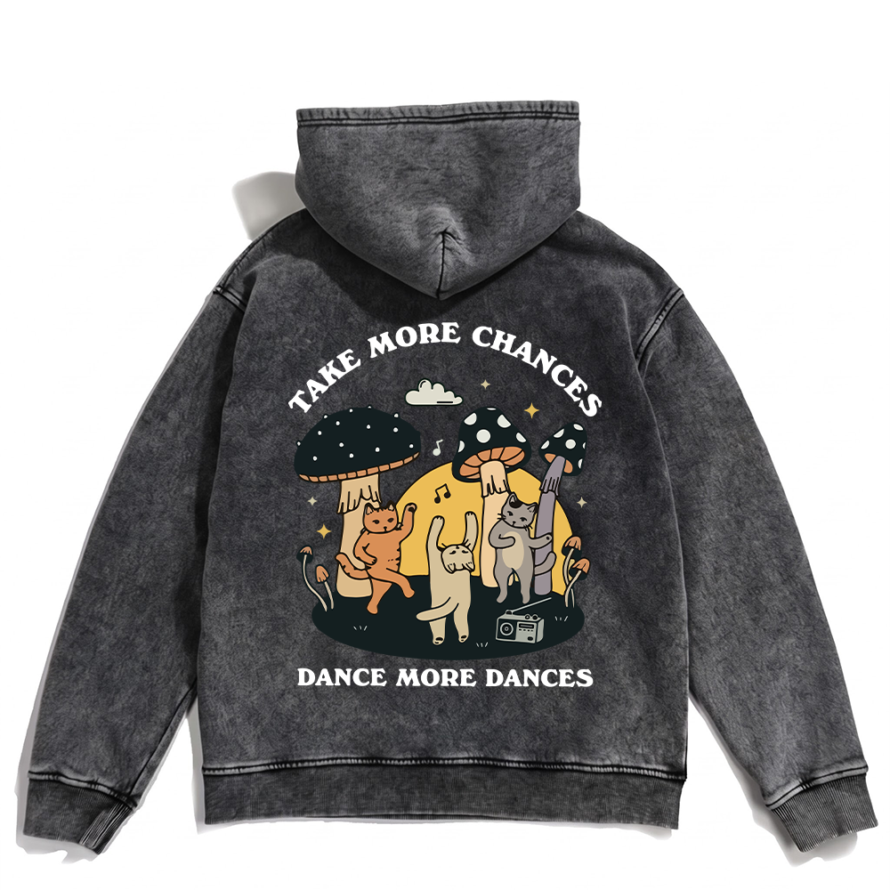 Dance More Dances Washed Oversized Hoodie
