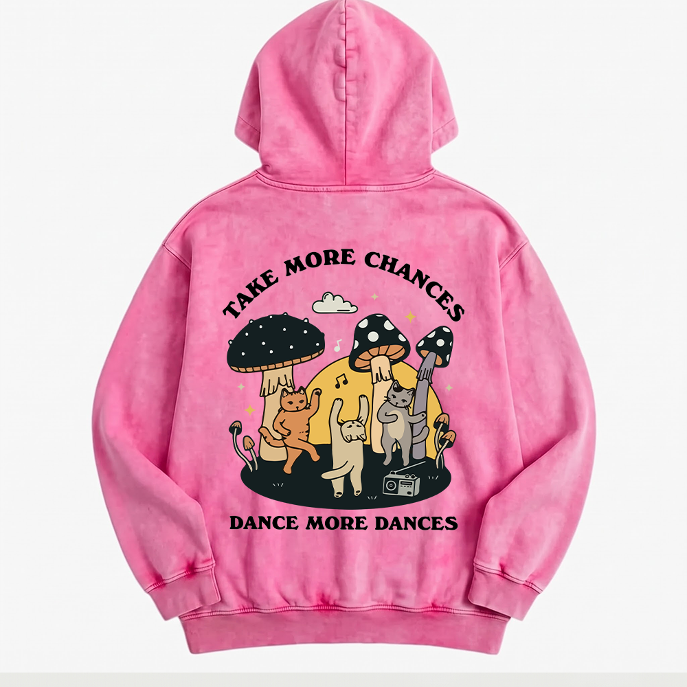 Dance More Dances Washed Oversized Hoodie