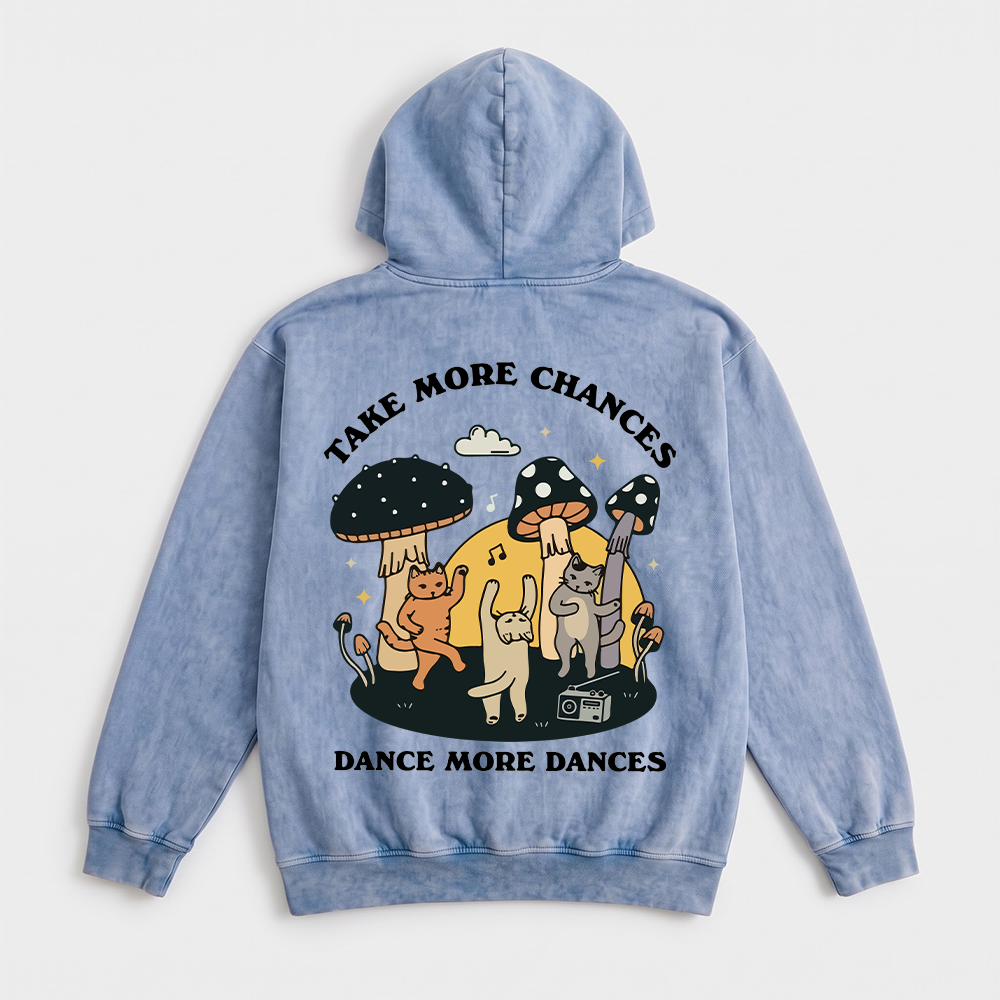 Dance More Dances Washed Oversized Hoodie